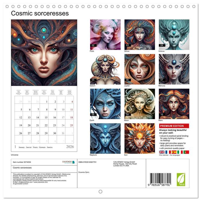 Cosmic sorceresses (CALVENDO Monthly Calendar 2026)