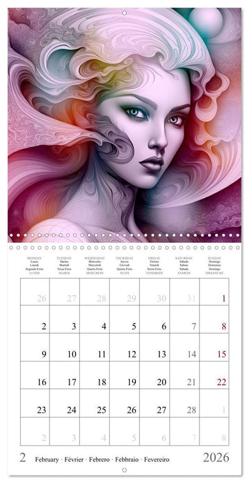 Cosmic sorceresses (CALVENDO Monthly Calendar 2026)