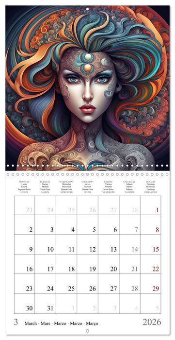 Cosmic sorceresses (CALVENDO Monthly Calendar 2026)