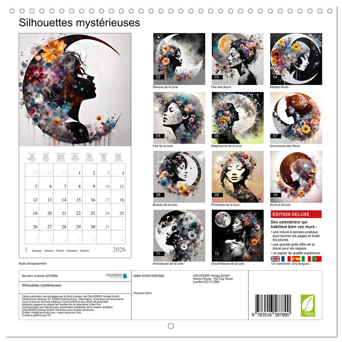 Silhouettes mystérieuses (CALVENDO Calendrier mensuel 2026)