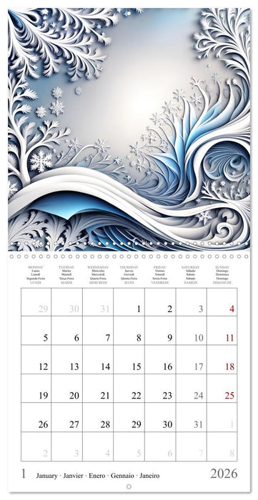 Quatre saisons - Fractales (CALVENDO Calendrier mensuel 2026)