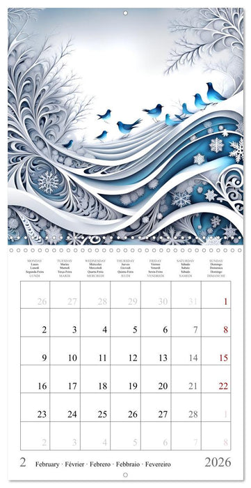 Quatre saisons - Fractales (CALVENDO Calendrier mensuel 2026)