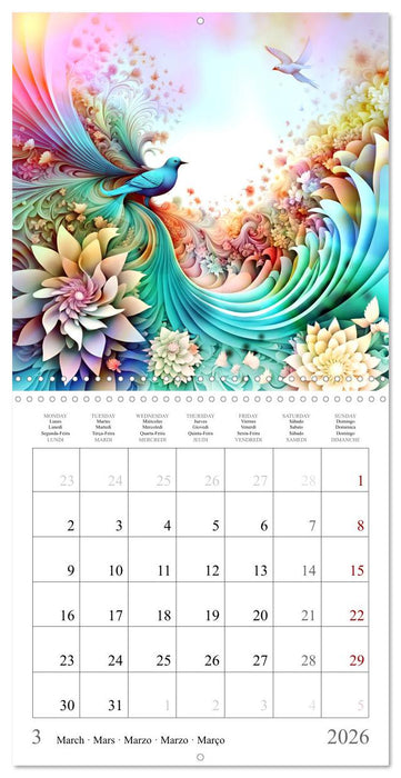 Quatre saisons - Fractales (CALVENDO Calendrier mensuel 2026)