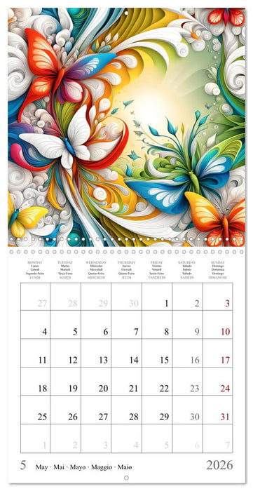 Quatre saisons - Fractales (CALVENDO Calendrier mensuel 2026)