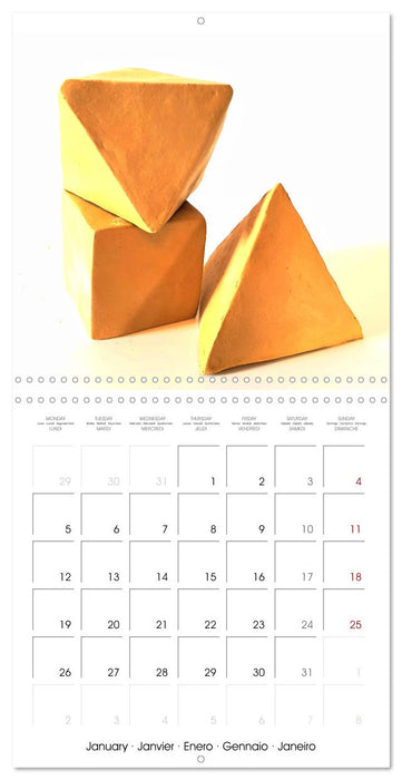 The Platonic Bodies modelled in clay (CALVENDO Monthly Calendar 2026)