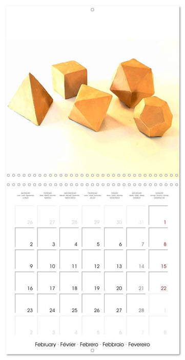 The Platonic Bodies modelled in clay (CALVENDO Monthly Calendar 2026)