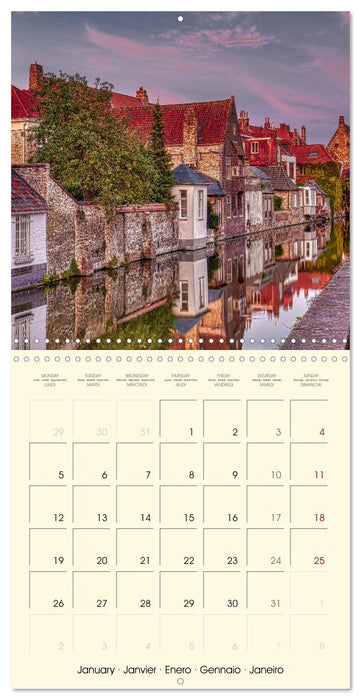 Gand et Bruges au crépuscule (CALVENDO Calendrier mensuel 2026)