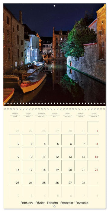 Gand et Bruges au crépuscule (CALVENDO Calendrier mensuel 2026)