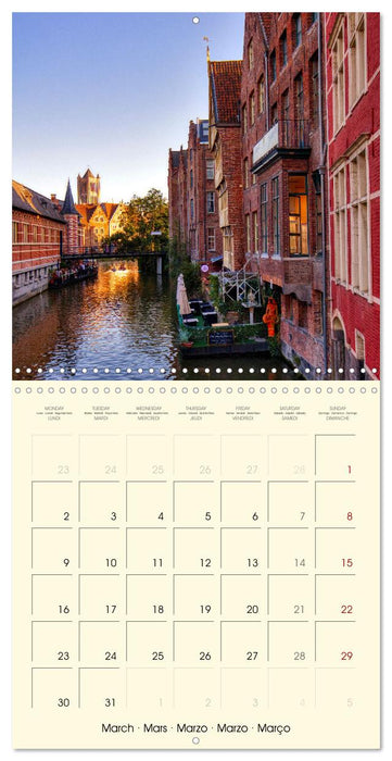 Gand et Bruges au crépuscule (CALVENDO Calendrier mensuel 2026)