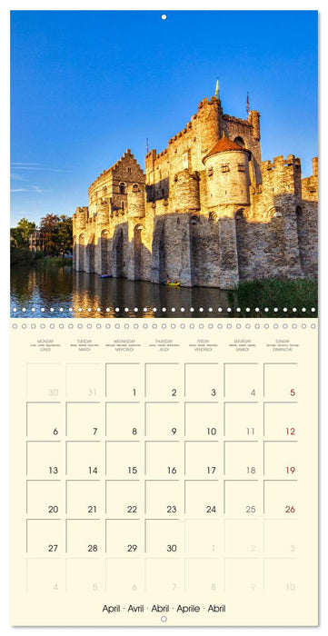Gand et Bruges au crépuscule (CALVENDO Calendrier mensuel 2026)