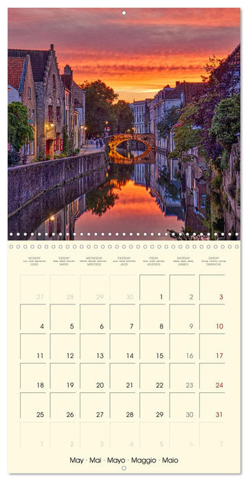 Gand et Bruges au crépuscule (CALVENDO Calendrier mensuel 2026)