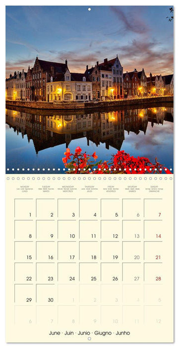 Gand et Bruges au crépuscule (CALVENDO Calendrier mensuel 2026)