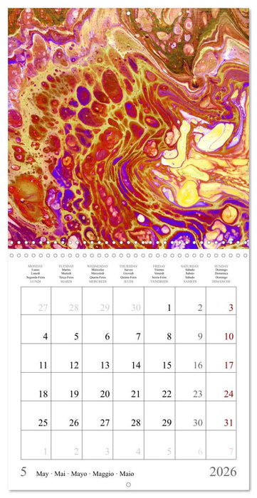 Explosion of colours - colourful Acrylic Pouring Paintings (CALVENDO Monthly Calendar 2026)