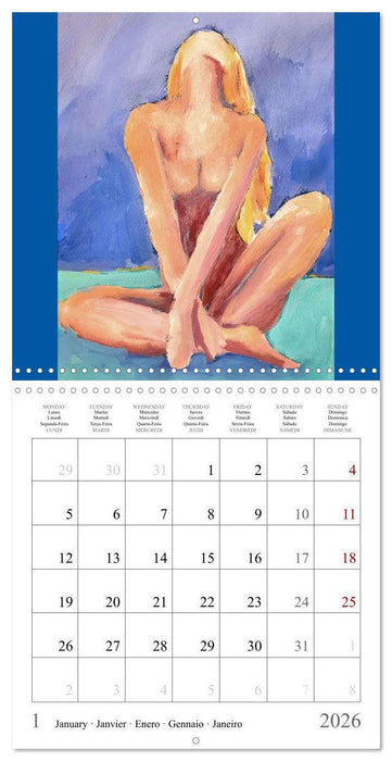 Colourful nude painting (CALVENDO Monthly Calendar 2026)