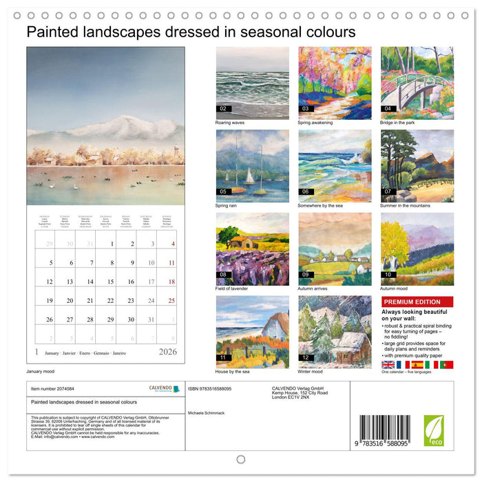 Painted landscapes dressed in seasonal colours (CALVENDO Monthly Calendar 2026)