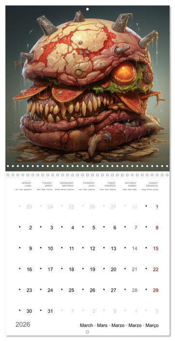 Creepy AI Cuisine (CALVENDO Monthly Calendar 2026)