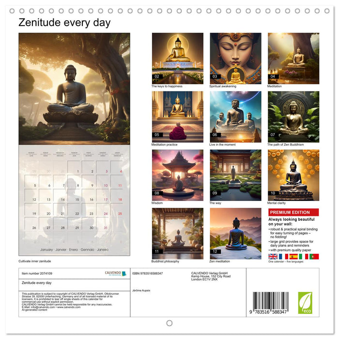 Zenitude every day (CALVENDO Monthly Calendar 2026)