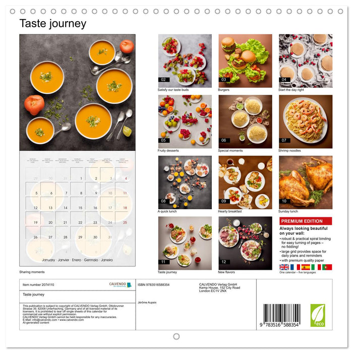 Taste journey (CALVENDO Monthly Calendar 2026)