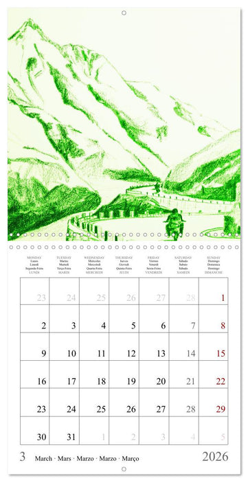 The passion of motorcycling - sketches of freedom (CALVENDO Monthly Calendar 2026)