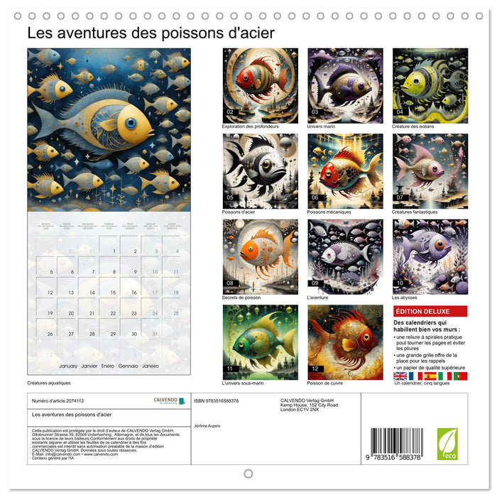 Les aventures des poissons d'acier (CALVENDO Calendrier mensuel 2026)