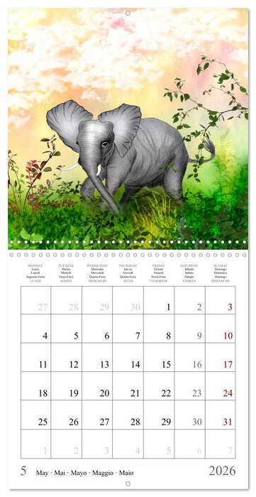 Gentle Giants - Elephants (CALVENDO Monthly Calendar 2026)
