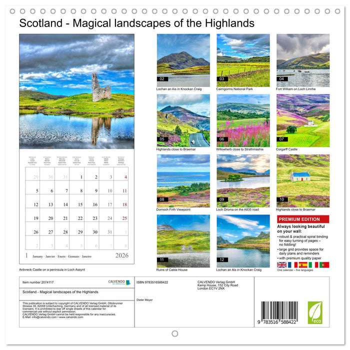 Scotland - Magical landscapes of the Highlands (CALVENDO Monthly Calendar 2026)