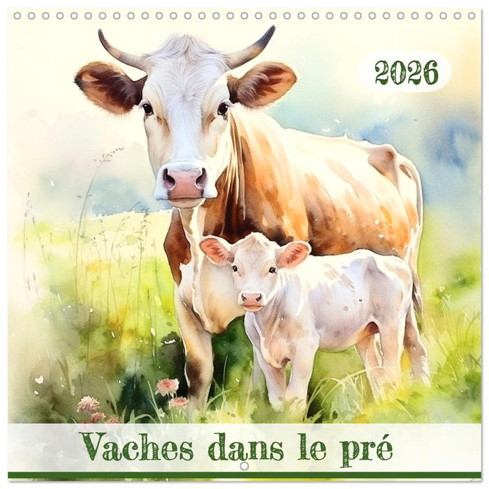 Vaches dans le pré (CALVENDO Calendrier mensuel 2026)