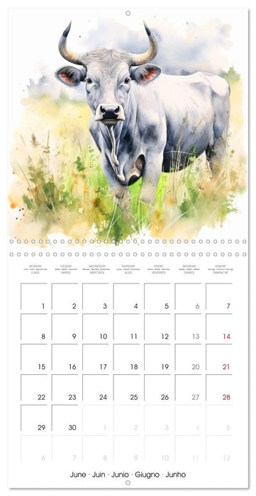 Vaches dans le pré (CALVENDO Calendrier mensuel 2026)