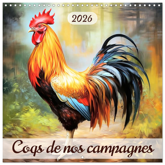 Coqs de nos campagnes (CALVENDO Calendrier mensuel 2026)
