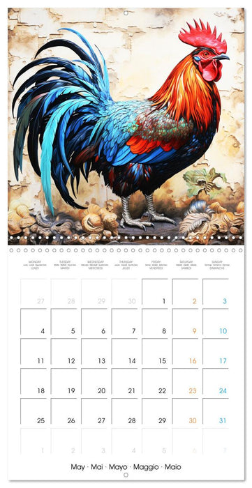 Coqs de nos campagnes (CALVENDO Calendrier mensuel 2026)