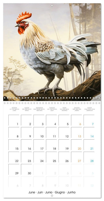 Coqs de nos campagnes (CALVENDO Calendrier mensuel 2026)