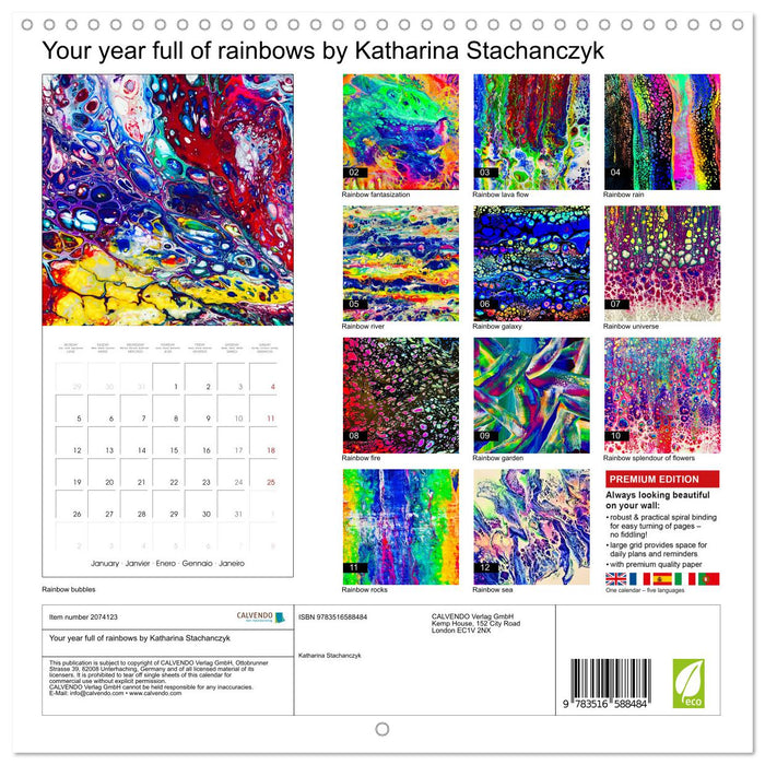 Your year full of rainbows by Katharina Stachanczyk (CALVENDO Monthly Calendar 2026)