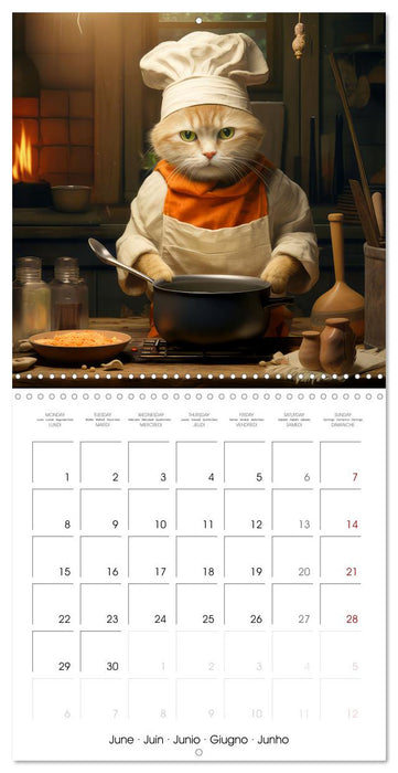 Les chats branchés (CALVENDO Calendrier mensuel 2026)