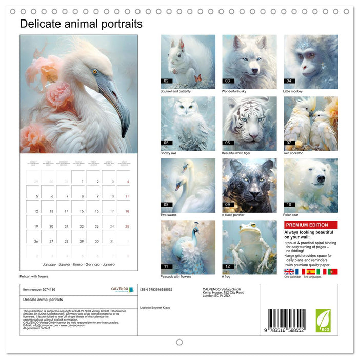 Delicate animal portraits (CALVENDO Monthly Calendar 2026)