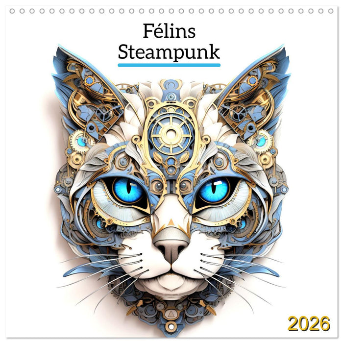 Félins Steampunk (CALVENDO Calendrier mensuel 2026)