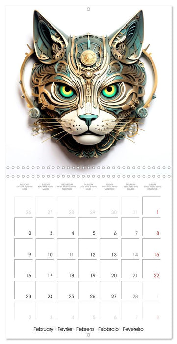 Félins Steampunk (CALVENDO Calendrier mensuel 2026)
