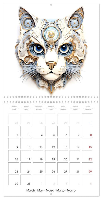 Félins Steampunk (CALVENDO Calendrier mensuel 2026)