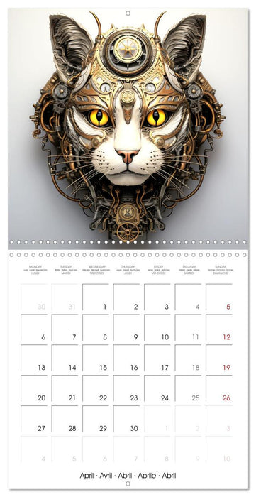 Félins Steampunk (CALVENDO Calendrier mensuel 2026)