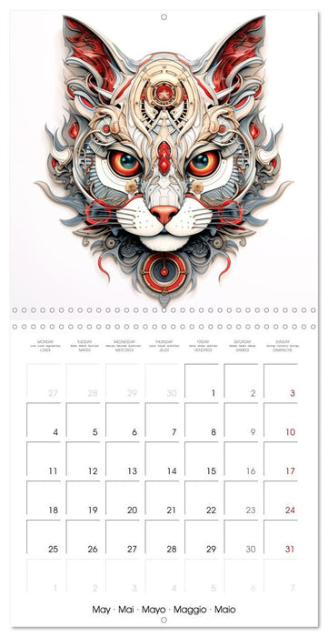 Félins Steampunk (CALVENDO Calendrier mensuel 2026)