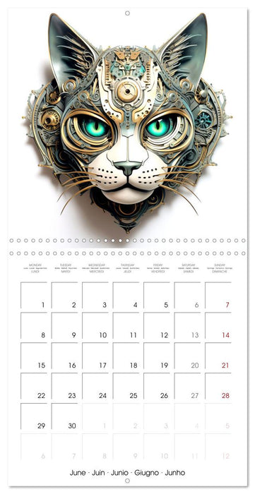 Félins Steampunk (CALVENDO Calendrier mensuel 2026)