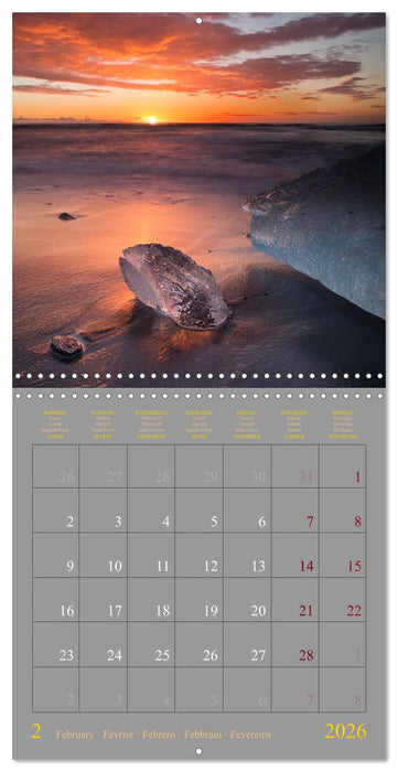 Iceland - the land of ice and fire (CALVENDO Monthly Calendar 2026)