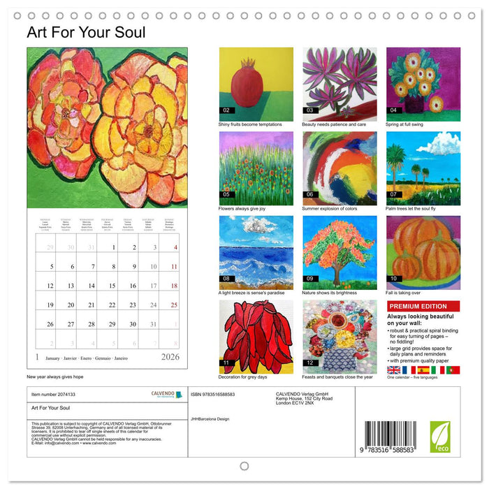 Art For Your Soul (CALVENDO Monthly Calendar 2026)