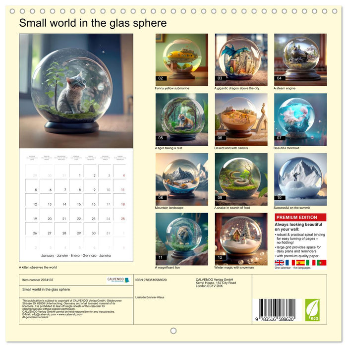 Small world in the glas sphere (CALVENDO Monthly Calendar 2026)
