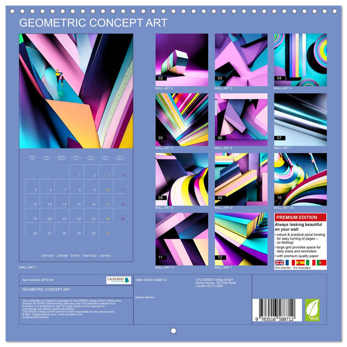 GEOMETRIC CONCEPT ART (CALVENDO Monthly Calendar 2026)