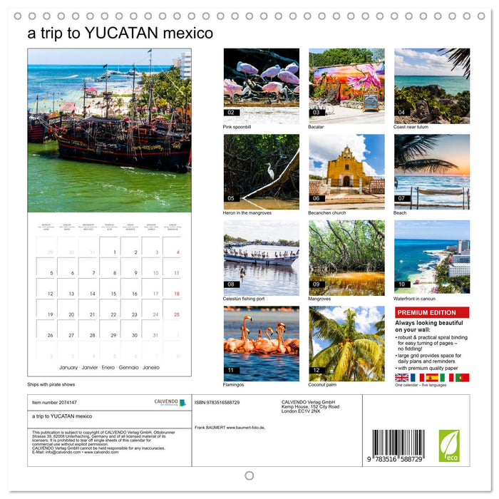 a trip to YUCATAN mexico (CALVENDO Monthly Calendar 2026)