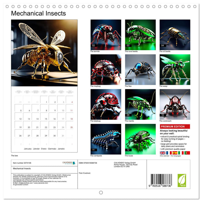 Mechanical Insects (CALVENDO Monthly Calendar 2026)