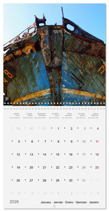 Bateaux épaves (CALVENDO Calendrier mensuel 2026)
