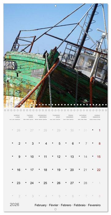 Bateaux épaves (CALVENDO Calendrier mensuel 2026)