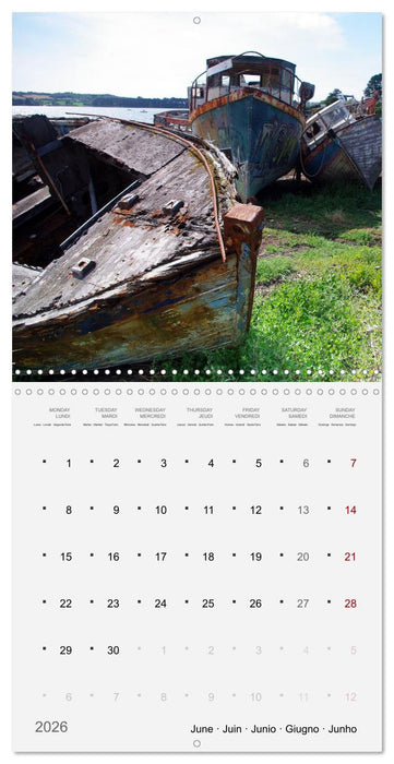 Bateaux épaves (CALVENDO Calendrier mensuel 2026)