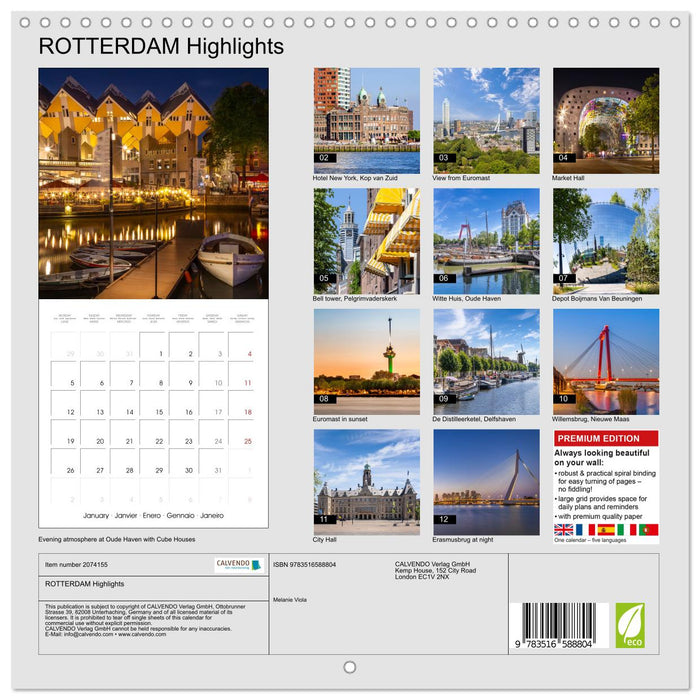 ROTTERDAM Highlights (CALVENDO Monthly Calendar 2026)